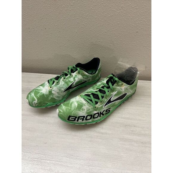 BROOKS MACH 15 MENS SZ 13 GREEN CROSS COUNTRY FLAT RUNNING SHOES - Picture 4 of 13